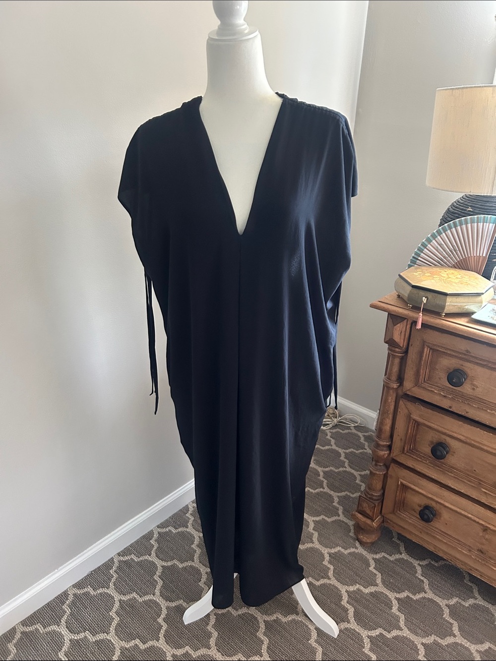 Malia Mills Black V-Neck Dress/Caftan - Picture 2 of 7